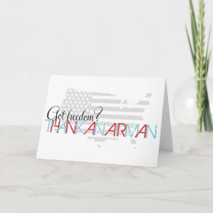 Got Freedom? Thank an Airman Letterpress Thank You Card
