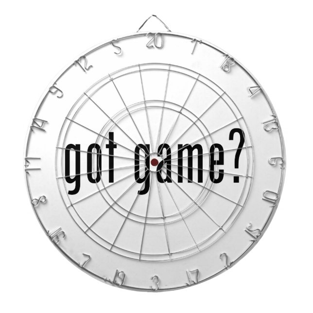 got game? dartboard with darts (Front)