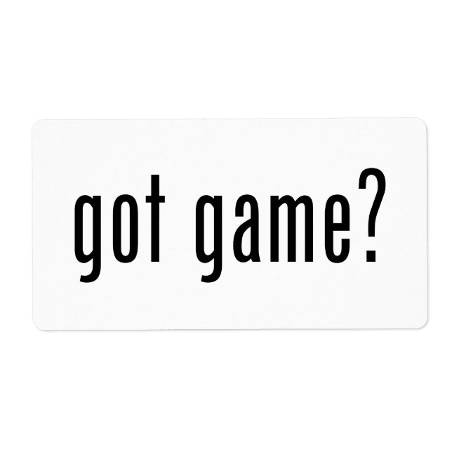 got game? label (Front)