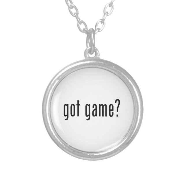 got game? silver plated necklace (Front)