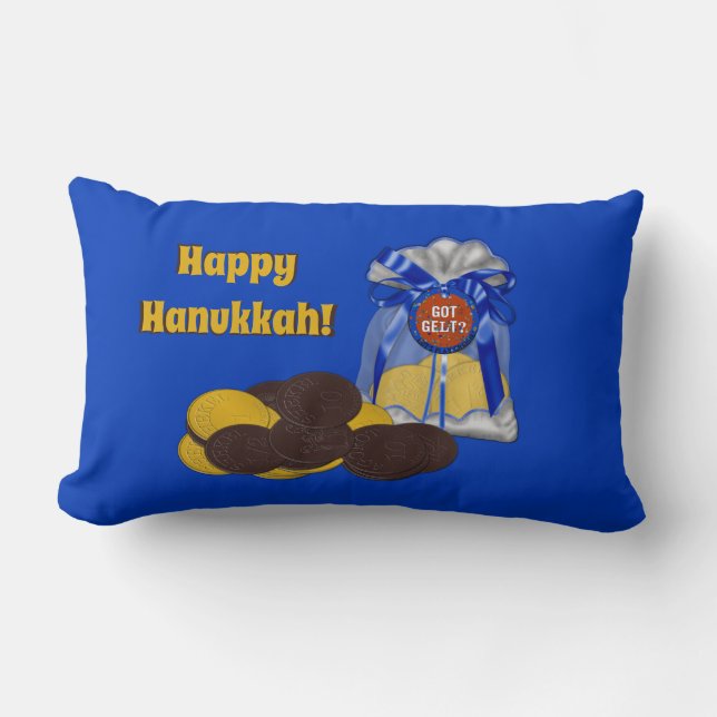 Got-Gelt-Chocolate-Coin-Grouping-Stripes-2- Lumbar Pillow (Front)