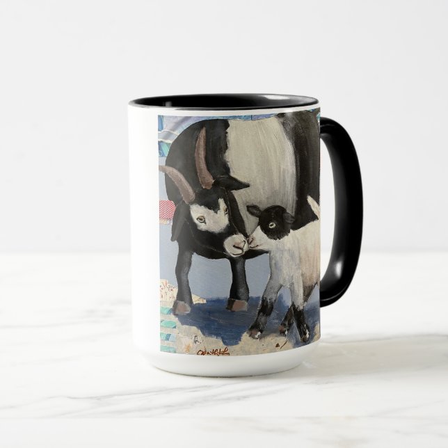Got Goat? 'Nose Kiss 4 Mama' Goats Mug (Front Right)