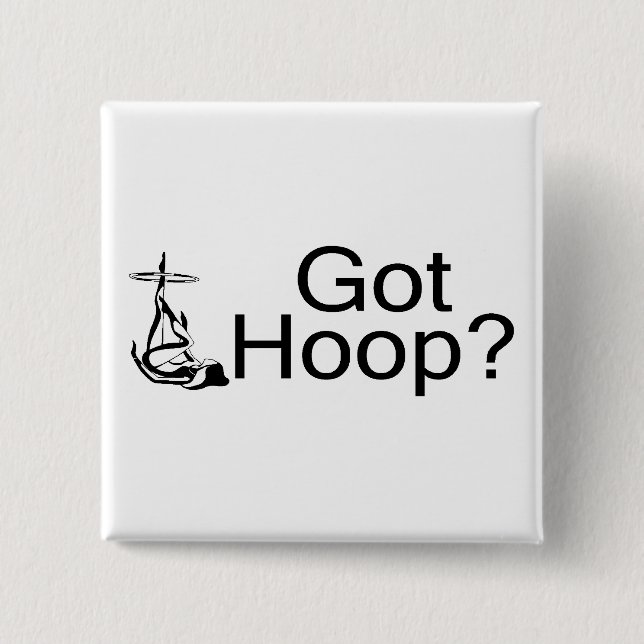 Got Hoop Hula Hoop Girl Pinback Button (Front)