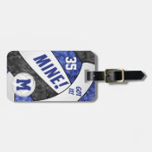 Got it! girl's blue black volleyball team colors luggage tag (Front Horizontal)
