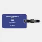 Got it! girl's blue black volleyball team colors luggage tag (Back Horizontal)