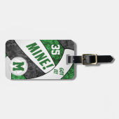 Got it! girl's green black volleyball team colors luggage tag (Front Horizontal)