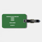 Got it! girl's green black volleyball team colors luggage tag (Back Horizontal)