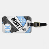 Got it! girls lt blue black volleyball team colors luggage tag (Front Horizontal)