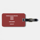 Got it! girl's maroon black volleyball team colors luggage tag (Back Horizontal)