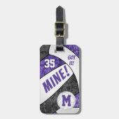 Got it! girl's purple black volleyball team colors luggage tag (Front Vertical)