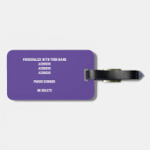 Got it! girl's purple black volleyball team colors luggage tag (Back Horizontal)