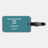 Got it! girls teal black volleyball team colors luggage tag (Back Horizontal)