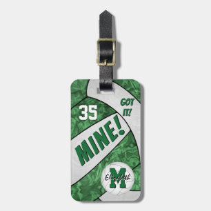 Got it! green white girl's volleyball team colors luggage tag