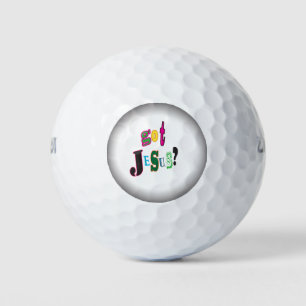 Got Jesus Black Oval Abstract Golf Balls
