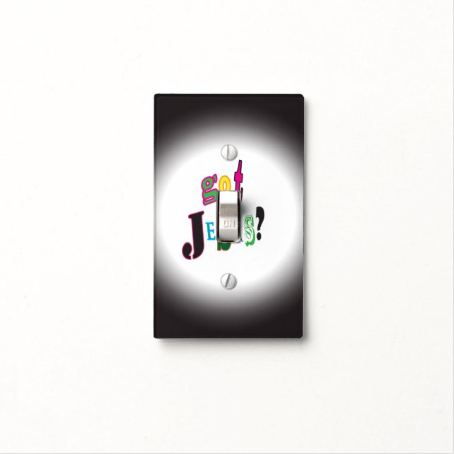 Got Jesus Black Oval Abstract Light Switch Cover (In Situ)