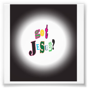 Got Jesus Black Oval Abstract Photo Print