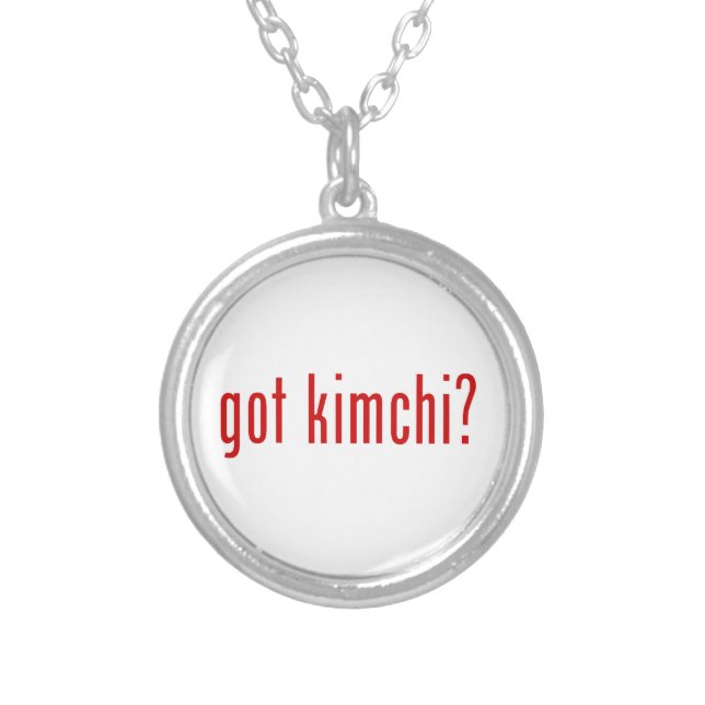 got kimchi? silver plated necklace (Front)