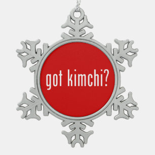 got kimchi? snowflake pewter christmas ornament