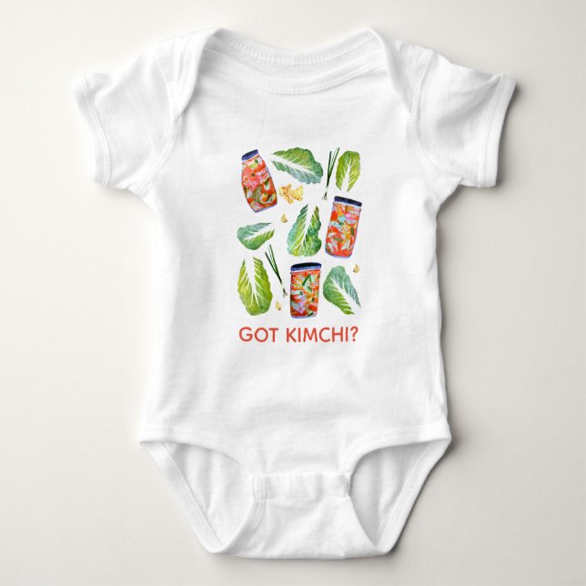 GOT Kimchi? Spicy Fun Watercolor Baby Bodysuit (Front)