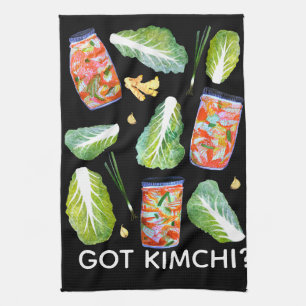GOT Kimchi? Spicy Ingredients Watercolor Fun Kitchen Towel