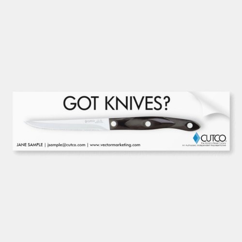 Got Knives Cutco Bumper Sticker