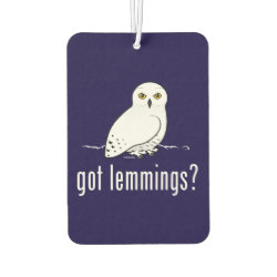 got lemmings? with Snowy Owl Portrait Rectangle Air Freshener