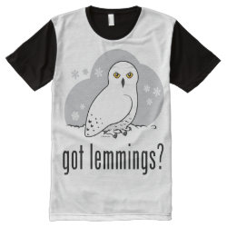 got lemmings? with Snowy Owl Men's American Apparel All-Over Printed Panel T-Shirt