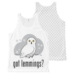 got lemmings? with Snowy Owl All-Over Printed Unisex Tank