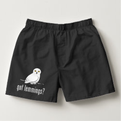 got lemmings? with Snowy Owl Men's Boxercraft Cotton Boxers