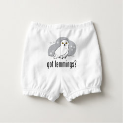 got lemmings? with Snowy Owl Baby's Ruffled Diaper Cover