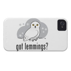got lemmings? with Snowy Owl Case-Mate iPhone 4 Barely There Universal Case