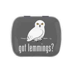 got lemmings? with Snowy Owl Rectangle Jelly Belly™ Candy Tin