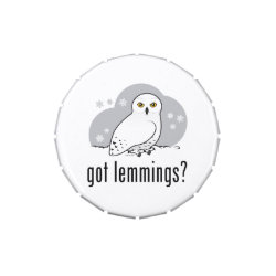 got lemmings? with Snowy Owl Jelly Belly™ Small Snip Snap Tin
