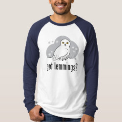 got lemmings? with Snowy Owl Men's Canvas Long Sleeve Raglan T-Shirt