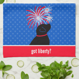 Got Liberty? Black Dog Kitchen Towel