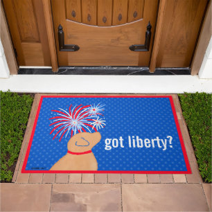 Got Liberty? Yellow Dog Independence Day Doormat