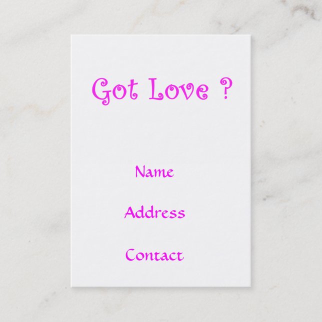 Got Love?-business cards (Front)
