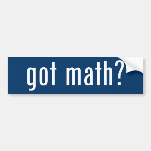 got math bumper sticker