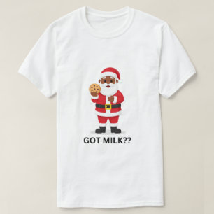 GOT MILK? African American Men’s Funny Santa T-Shirt