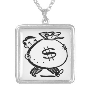 Got Money ? Silver Plated Necklace by Awesoma at Zazzle