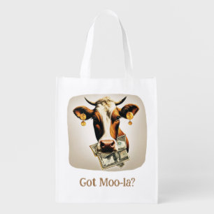 Got Moola? Cash Cow Grocery Bag
