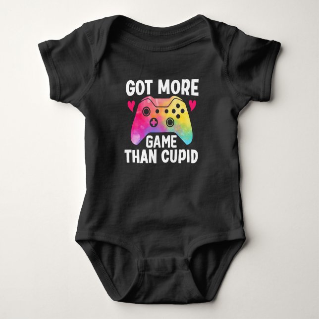 Got More Game Than Cupid Valentine Video Game Baby Bodysuit (Front)