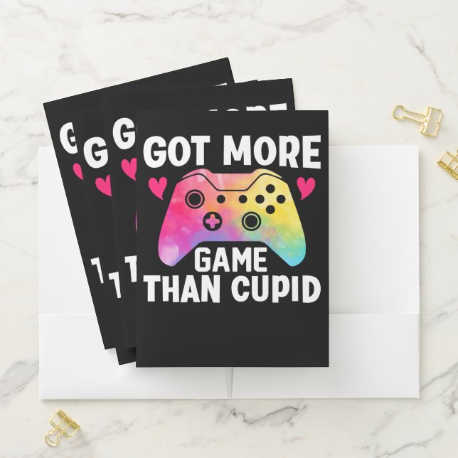 Got More Game Than Cupid Valentine Video Game Pocket Folder (In Situ)