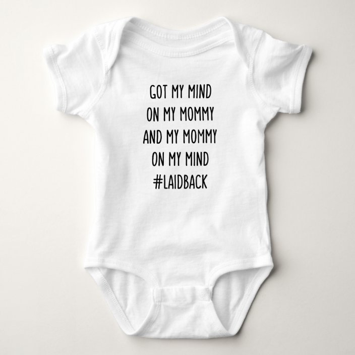 Got My Mind On My Mommy and Mommy On My Mind Funny Baby Bodysuit ...
