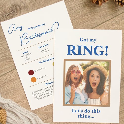 Got My Ring Color Palette Bridesmaid Proposal Card