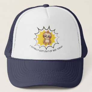 Got Out Of Bed Funny Quote Custom Cute Sloth Trucker Hat