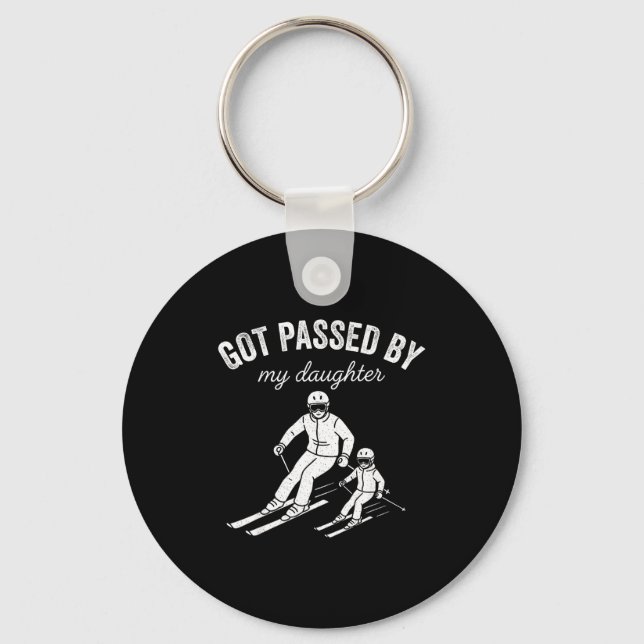 Got Ped By My Daughter Funny Skiing _4  Keychain (Front)