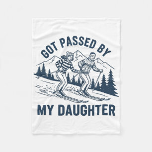 Got Ped By My Daughter Funny Skiing Winter Sports Fleece Blanket