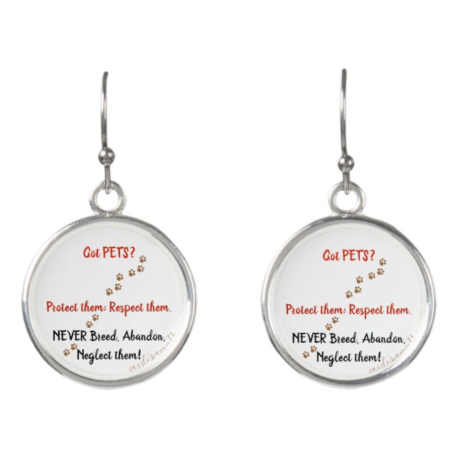 Got Pets? Earrings (Front)