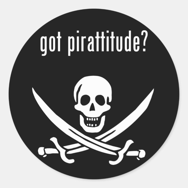 got pirattitude? classic round sticker (Front)